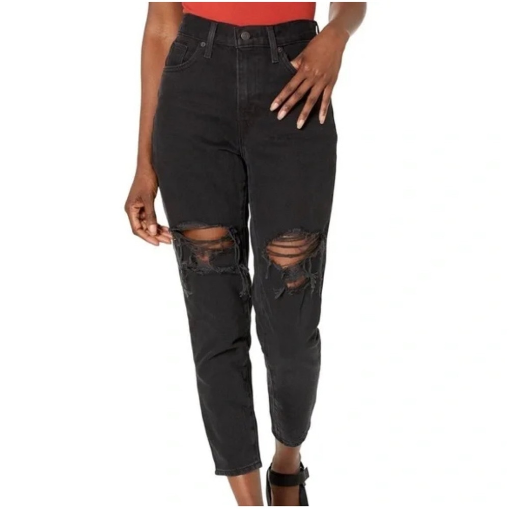 Levi's Black High Rise Distressed Jeans